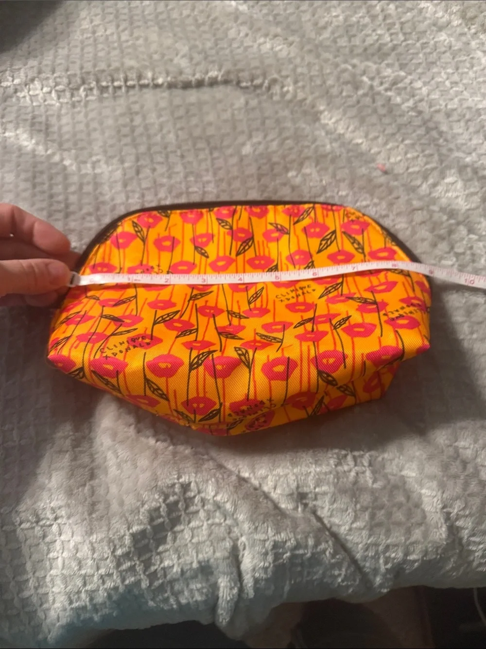 Clinique Yellow & Pink Floral Cosmetic Pouch